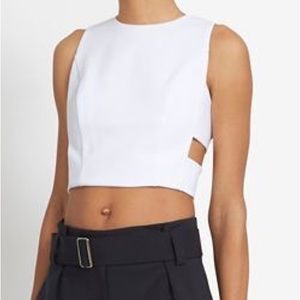 INTERMIX, White Cutout Crop Top